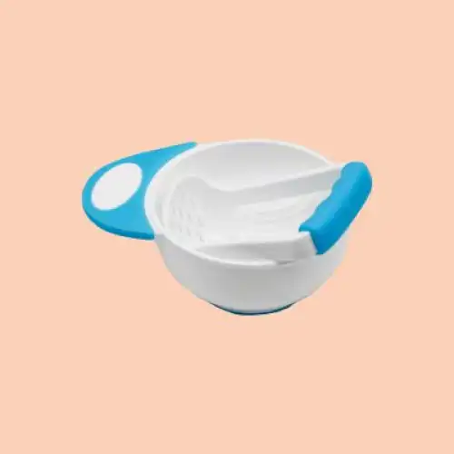 Baby Food Feeding Bowl and Masher – Blue  (FN-30B)